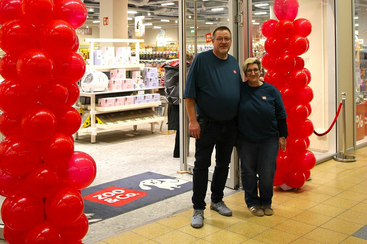 Thomas und Bianca Müller vor dem ZOO & Co. Bremen